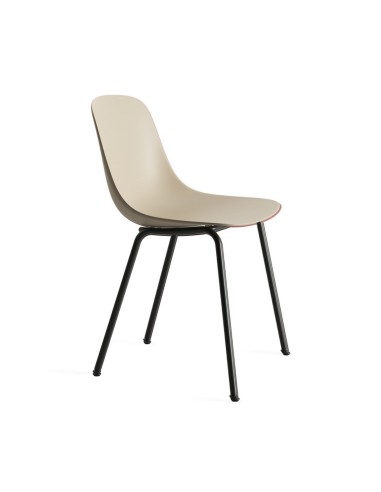 chaise extérieure Pure Loop Mono avec coque sable et pieds noirs