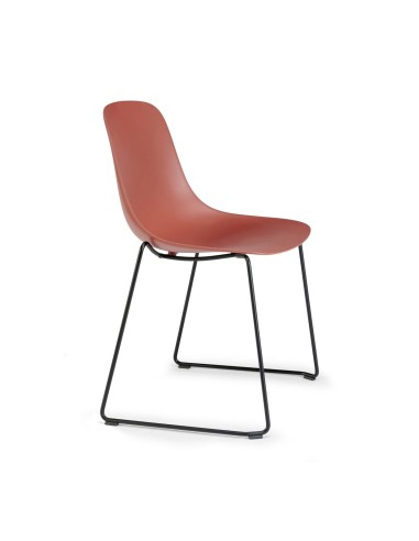 chaise traîneau extérieure pure loop mono rouge brique