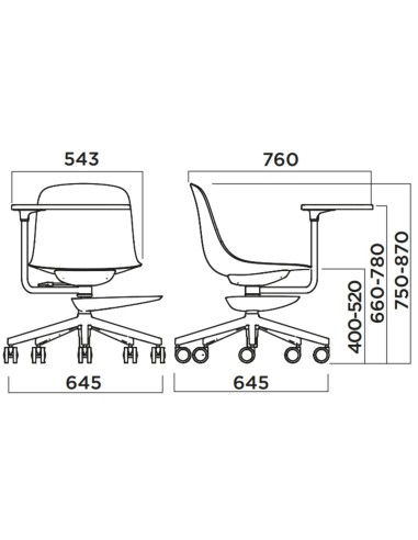 Dimensions Pure Loop Edu chaise de formation 