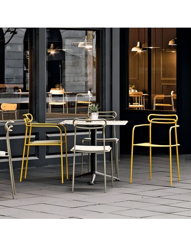 Chaise de terrasse entièrement en acier - protection intempéries UTI