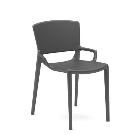 Chaise d'extérieur en plastique noir - pour jardin et terrasses Fiorellina