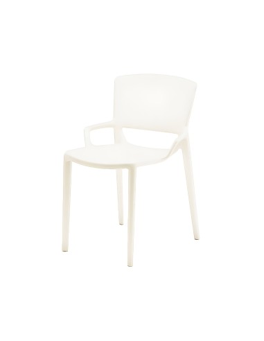 Chaise Fiorellina en blanc - dossier plein design minimaliste