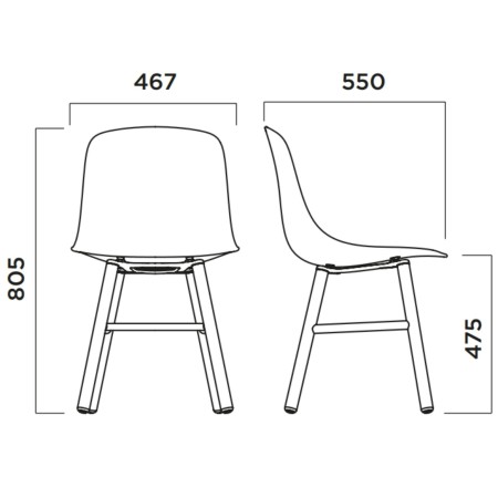 Siège en tissu avec piètement bois scandinave – Pure Loop Mono Wood Retro 2