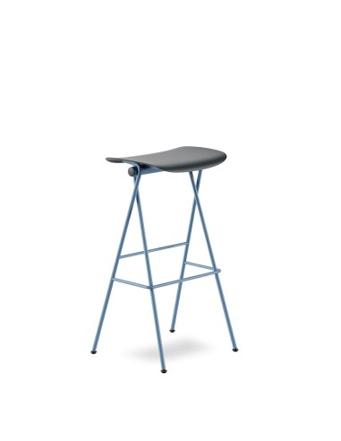 Tabouret de cuisine pieds en acier bleu - design simple, coloré et confortable Flip