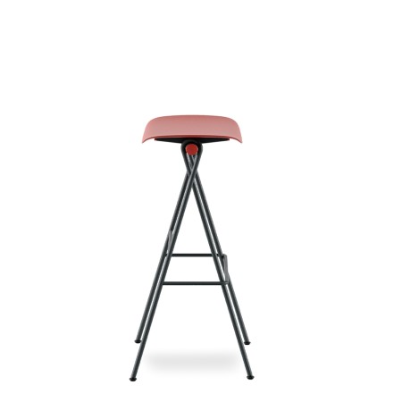 Tabouret de cuisine rouge en acier - confort pratique et simple Flip