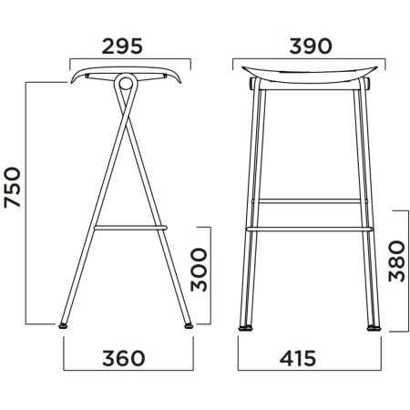 Dimensions Flip Bar stool