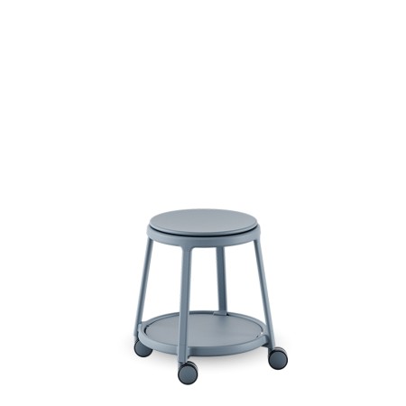 tabouret design mobile avec tablette de rangement basse ROUND&ROLL
