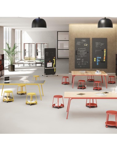 Tabourets polyvalents à roulettes - bureau partagé original ROUND&ROLL pivot