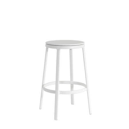 Tabouret en blanc - acier et plastique pour un légèreté à la cuisine