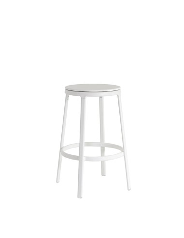 Tabouret en blanc - acier et plastique cuisine extérieure 