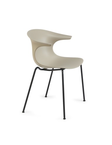 Chaise pour terrasses et jardins robuste Loop Mono en beige 