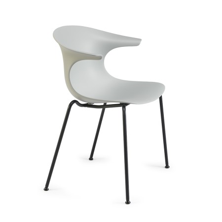 Chaise moderne pour extérieurs en plastique et acier résistant aux intempéries