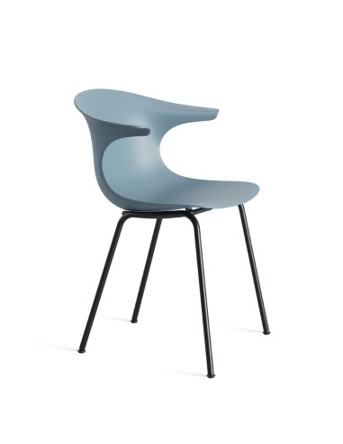 Chaise design monobloc Loop Mono avec coque en plastique et piètement noir