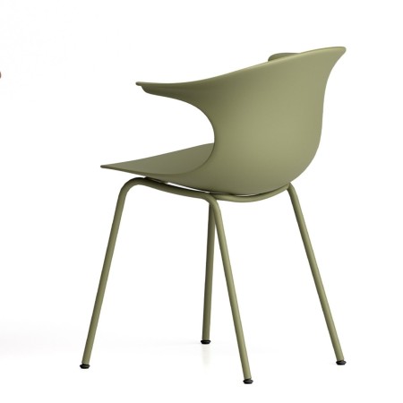 Chaise en plastique vert pour jardin, terrasse - Loop Mono