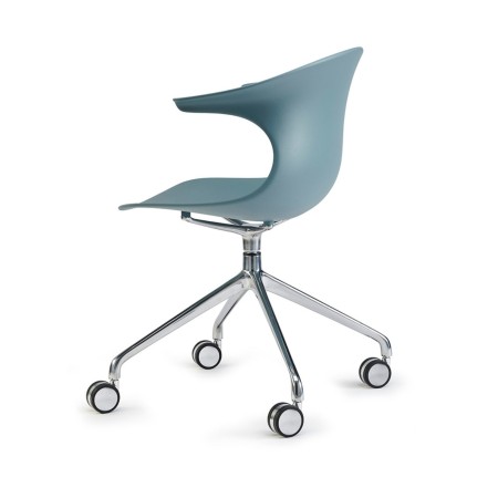 	fauteuil professionnel avec roulettes Loop Mono de dos en bleu