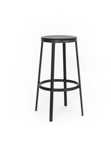 Tabouret ROUND&ROUND en noir - assise pivotante légère et moderne