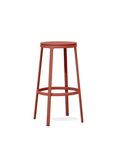 Tabouret haut ROUND&ROUND rouge brique circulaire