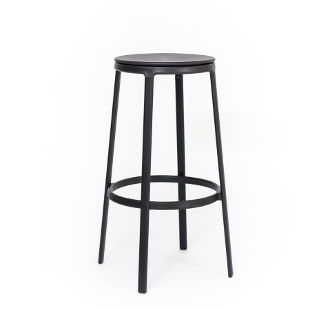 Tabouret de bar extérieur ROUND&ROUND avec structure acier et assise plastique