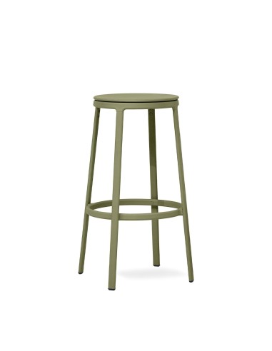 Tabouret de bar extérieur ROUND&ROUND avec structure acier et assise plastique