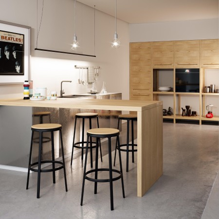 Tabouret pivotant ROUND&ROUND en bois - cuisine et bar pratique et chaleureux