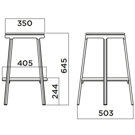 Dimensions tabourets ROUND&ROUND hauteur cuisine