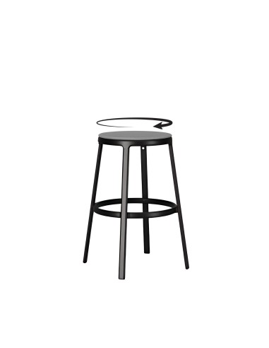 Tabouret ROUND&ROUND assise en tissu pivotante - cuisine confort