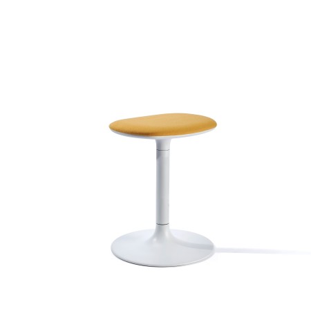 Chaise basse pour réunion et salle d'accueil - jaune et blanc FLINK