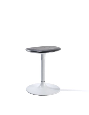 Tabouret bas avec assise rembourréee - coloris noir et blanc modèle FLINK