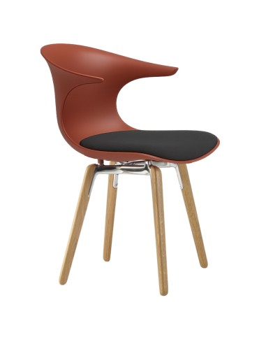 Chaise design pieds en bois avec assise rembourrée – Loop Mono	