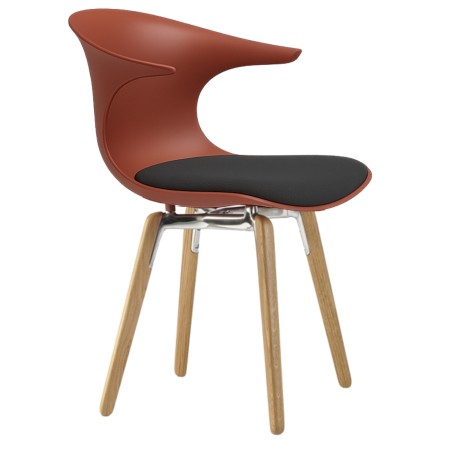 Chaise design pieds en bois avec assise rembourrée – Loop Mono	