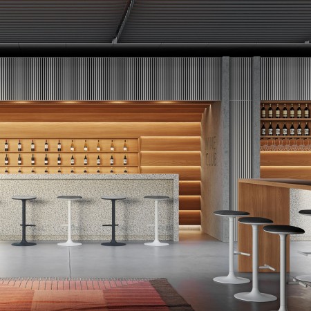 Comptoir avec tabouret de cuisine FLINK - hauteur 66cm - ambiance moderne et cosy