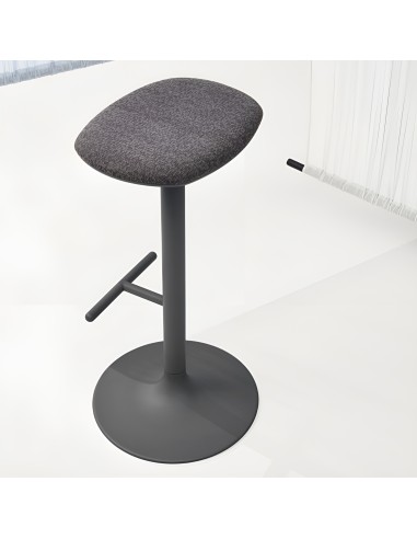 Tabouret de cuisine hauteur 66cm avec repose pieds - coloris noir moderne