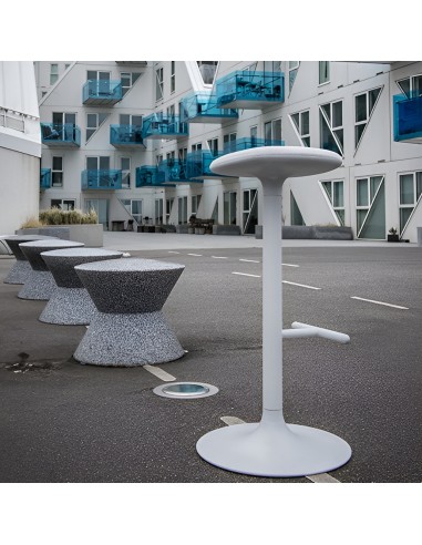 Tabouret FLINK cuisine extérieur – Tissu Panarea & repose-pieds – Pied acier