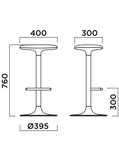 Dimensions FLINK bar stool
