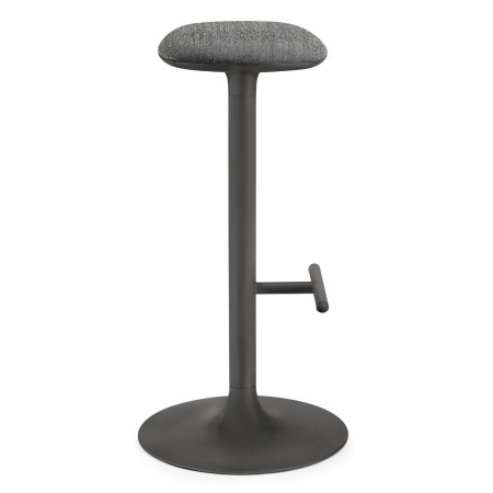 Tabouret Flink bar gris anthracite avec assise en tissu rembourré et repose-pieds rond