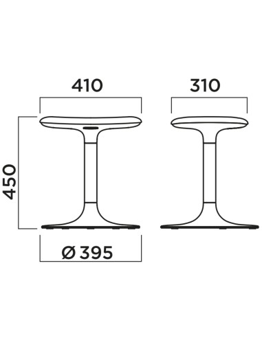 Dimensions du tabouret Flink Low en bois