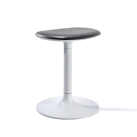 Tabouret Flink Low en bois teinté noir avec base blanche, design scandinave épuré pour intérieur contemporain