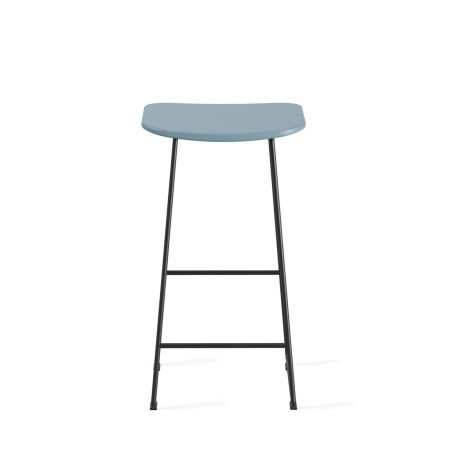 Tabouret minimaliste en acier et plastique coloris bleu - pour cuisine ou coworking KLEJN