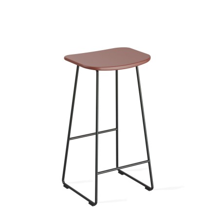 Tabouret de cuisine en acier et plastique rouge - design moderne et minimaliste pour îlots colorés KLEJN