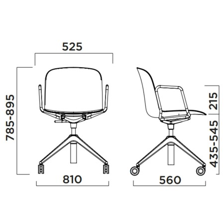 Chaise Relief réglable avec accoudoirs et assise tissu