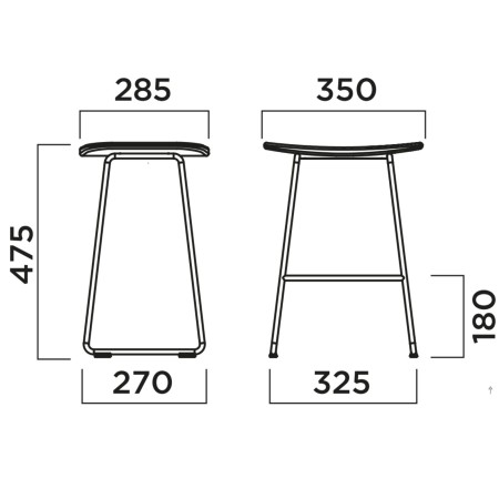 Tabouret bas design en bois – 47,5 cm – KLEJN