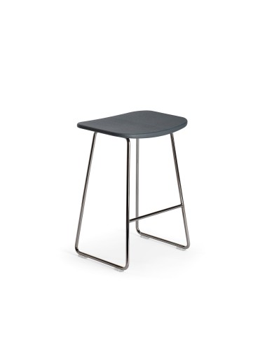 KLEJN low stool version bois avec piètement noir mat – 47,5 cm