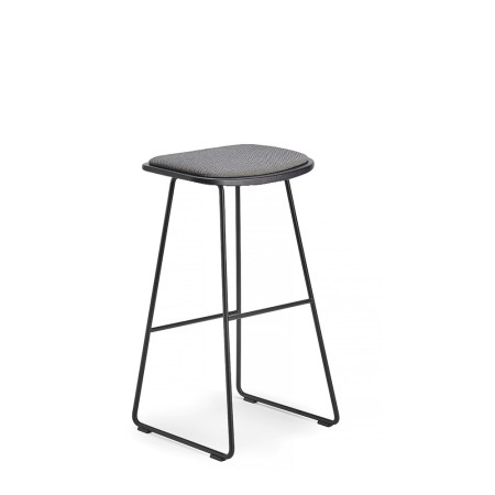 Tabouret de cuisne rembourré - coloris gris et noir pour îlot confort simple KLEJN