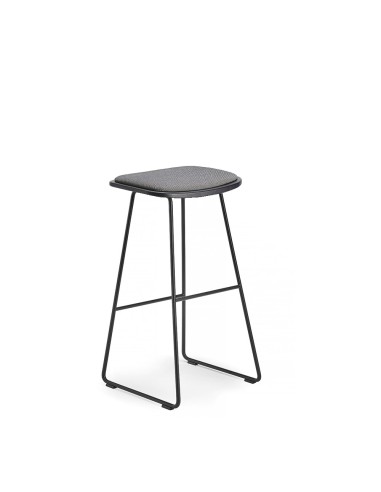Tabouret de cuisne rembourré - coloris gris et noir pour îlot confort simple KLEJN