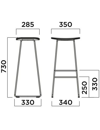 Dimensions du tabouret haut de bar KLEJN