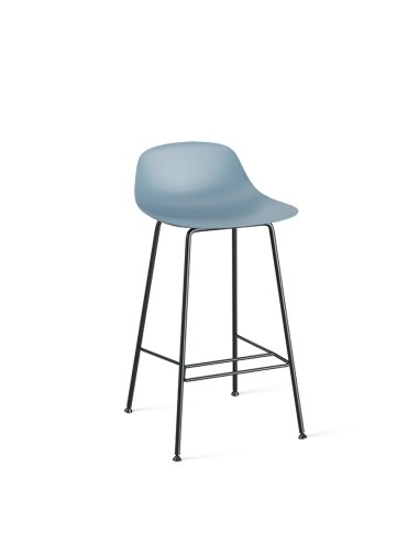 Tabouret de bar bleu azur Pure Loop Mini avec structure noire – chaise design pour îlot de cuisine contemporain