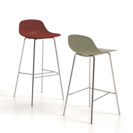 Pure loop mini hauteur cuisine extérieure - chaise haute en plastique et acier coloré