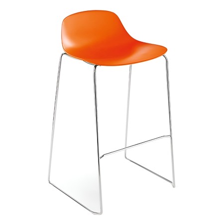 Chaise hauteur cuisine pour îlot central - acier et plastique Pure Loop Mini Rod