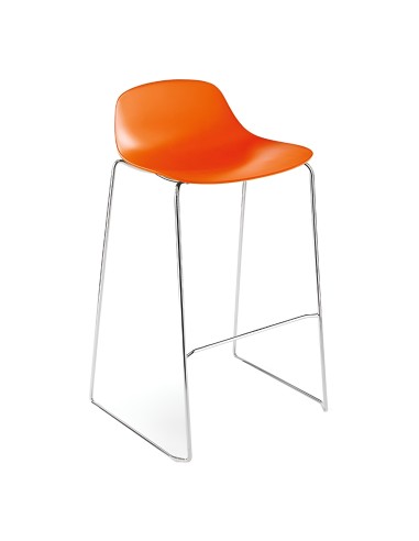 Chaise hauteur cuisine pour îlot central - acier et plastique Pure Loop Mini Rod