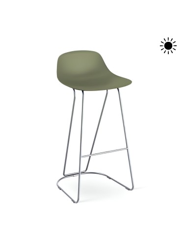 Tabouret Pure Loop Mini Dandy extérieur avec coque plastique et pieds traîneau peints